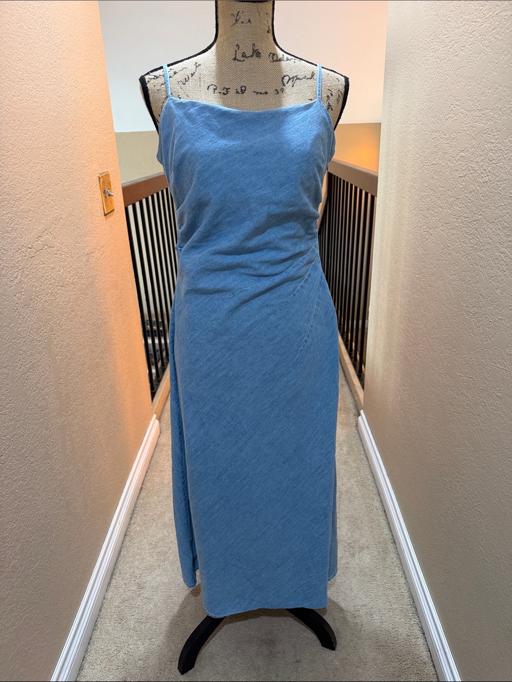 Mango DRAPED DENIM DRESS - Picture 7 of 10